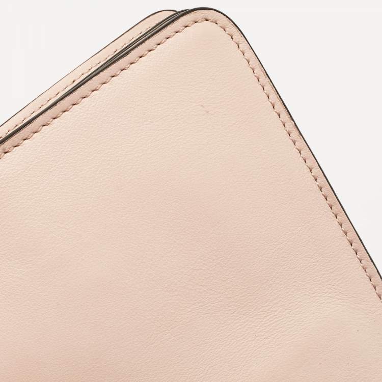 Pre Owned Chloe Peach Leather and Suede Mini Faye Crossbody Bag