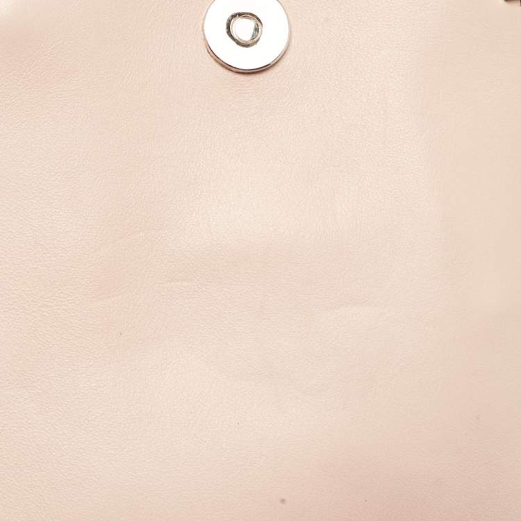 Pre Owned Chloe Peach Leather and Suede Mini Faye Crossbody Bag