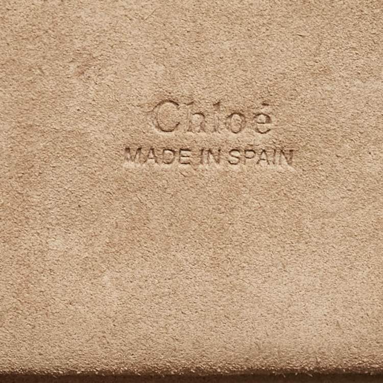 Pre Owned Chloe Peach Leather and Suede Mini Faye Crossbody Bag