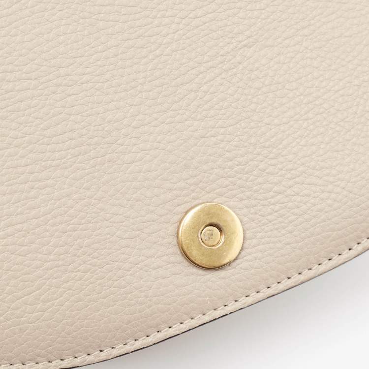 Pre Owned Chloe Beige Leather and Suede Medium Nile Bracelet Top Handle Bag