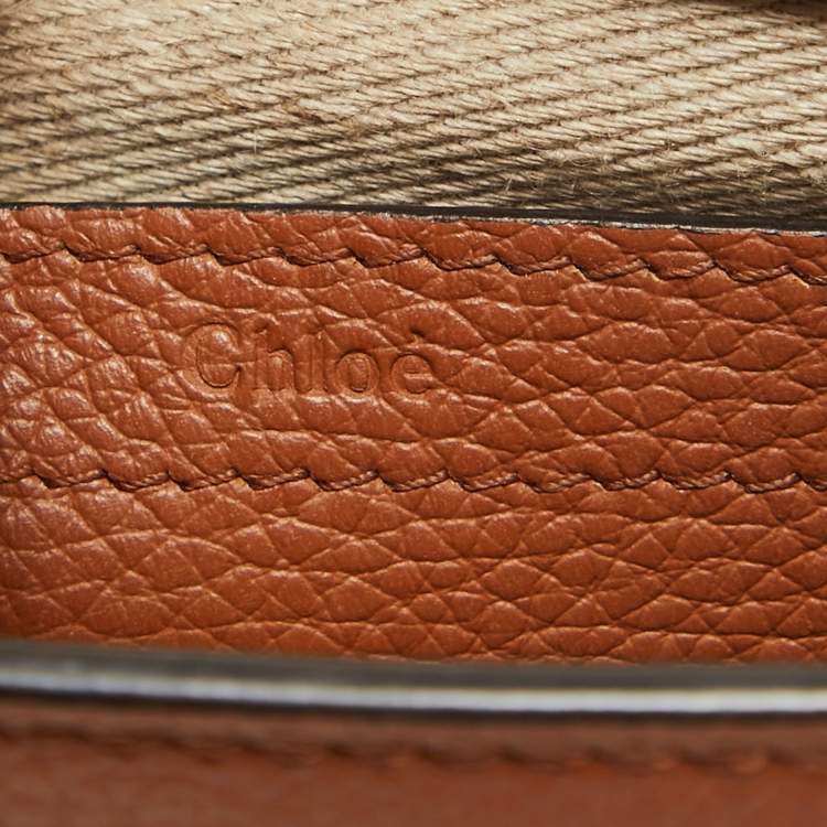 Pre Owned Chloe Brown Leather Small Marcie Saddle Crossbody Bag