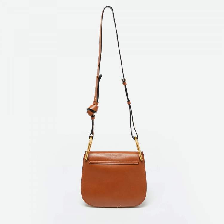 مملوكة مسبقًا Chloe Brown Leather Small Hudson Fringe Shoulder Bag