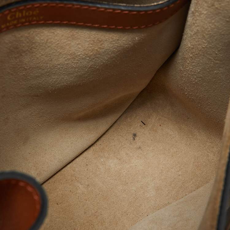 مملوكة مسبقًا Chloe Brown Leather Small Hudson Fringe Shoulder Bag