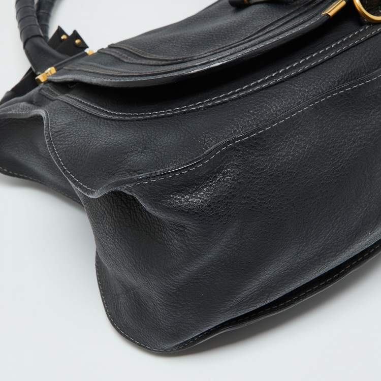 Pre Owned Chloe Black Leather Large Marcie Satchel