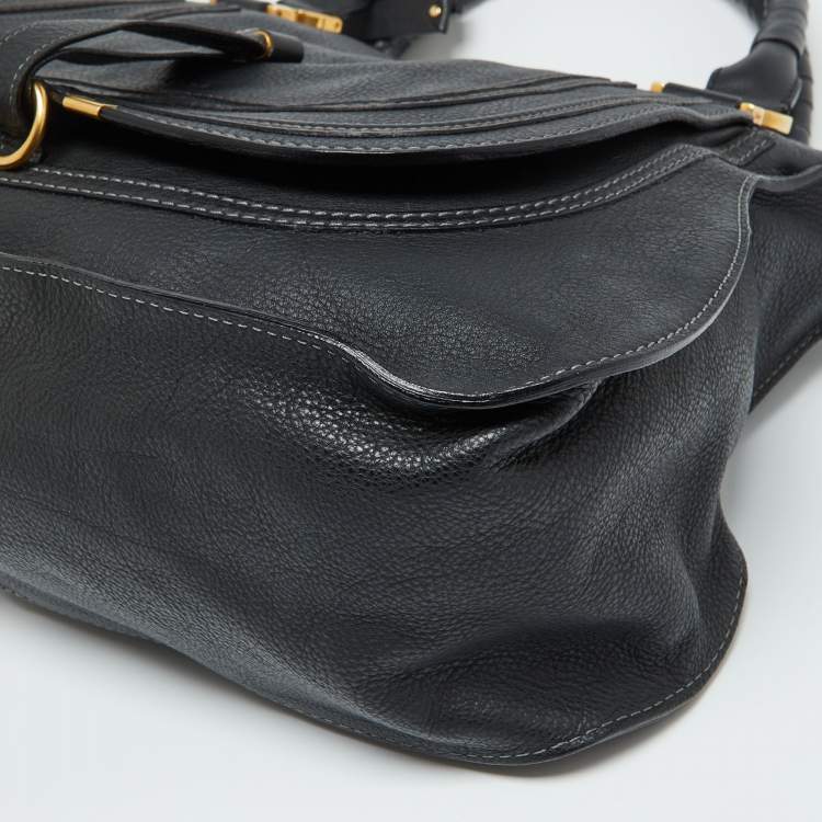 Pre Owned Chloe Black Leather Large Marcie Satchel