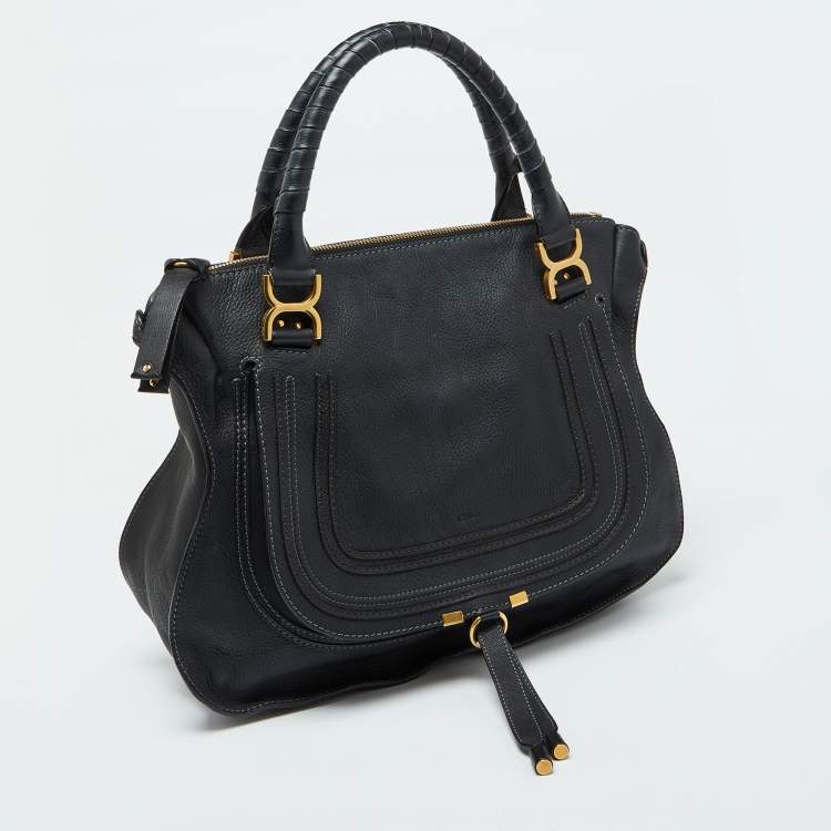 Pre Owned Chloe Black Leather Large Marcie Satchel