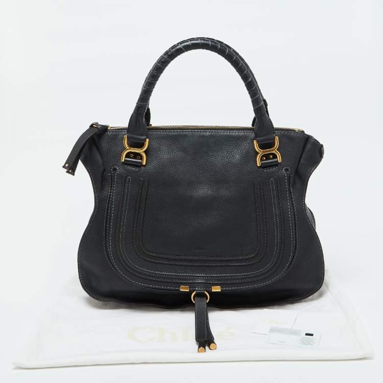 Pre Owned Chloe Black Leather Large Marcie Satchel