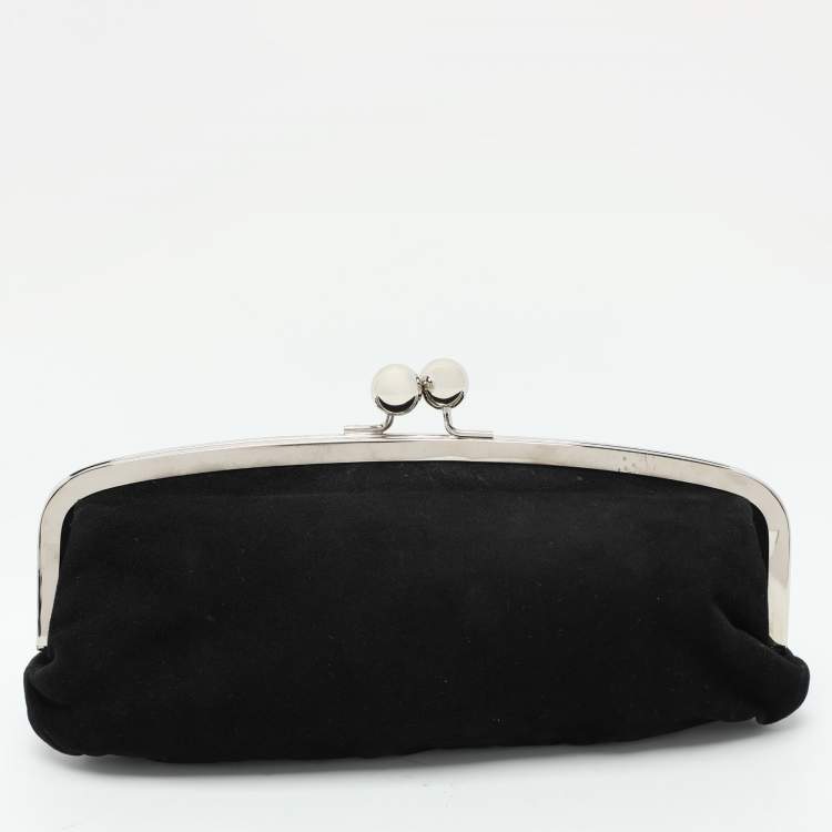 Pre Owned Chloe Black Suede Embellished Clutch