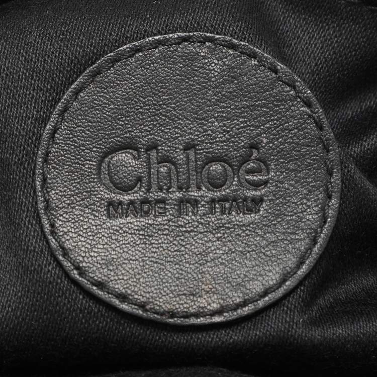 Pre Owned Chloe Black Suede Embellished Clutch