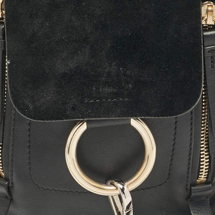 Pre Owned Chloe Black Leather and Suede Mini Faye Daye Backpack