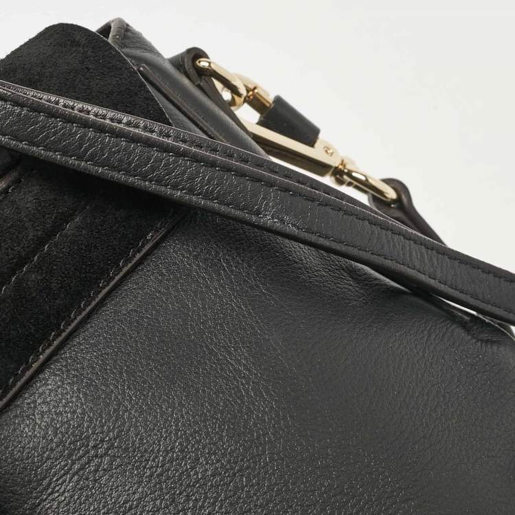 Pre Owned Chloe Black Leather and Suede Mini Faye Daye Backpack