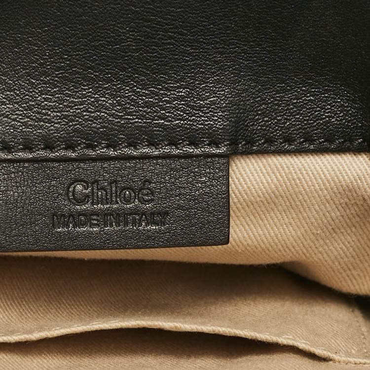 Pre Owned Chloe Black Leather and Suede Mini Faye Daye Backpack