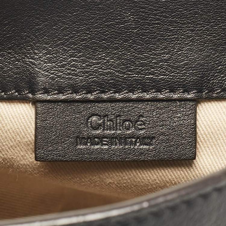 Pre Owned Chloe Black Leather and Suede Mini Faye Daye Backpack