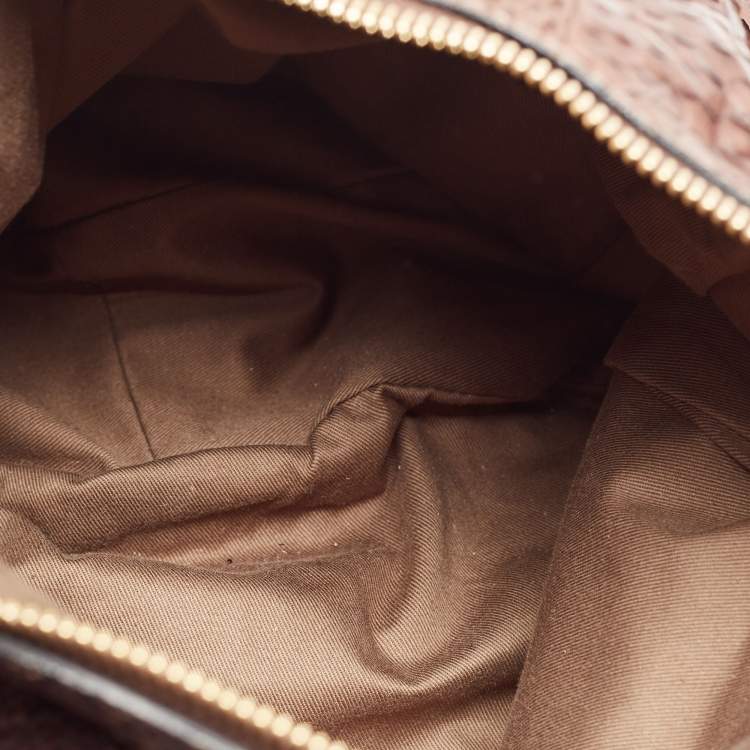 Pre Owned Chloe Choco Brown Python Large Marcie Hobo