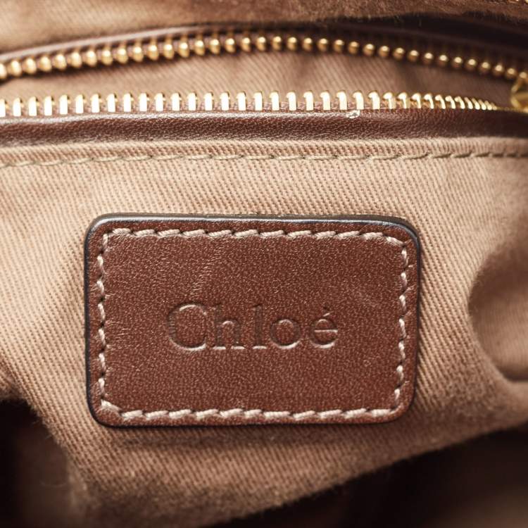 Pre Owned Chloe Choco Brown Python Large Marcie Hobo