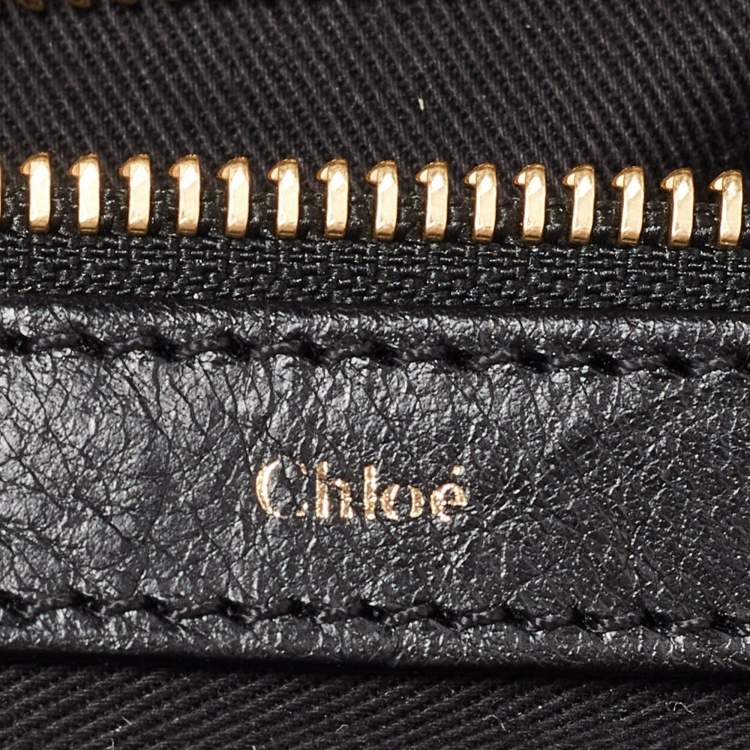 Pre Owned Chloe Orange/Black Leather Alice Satchel