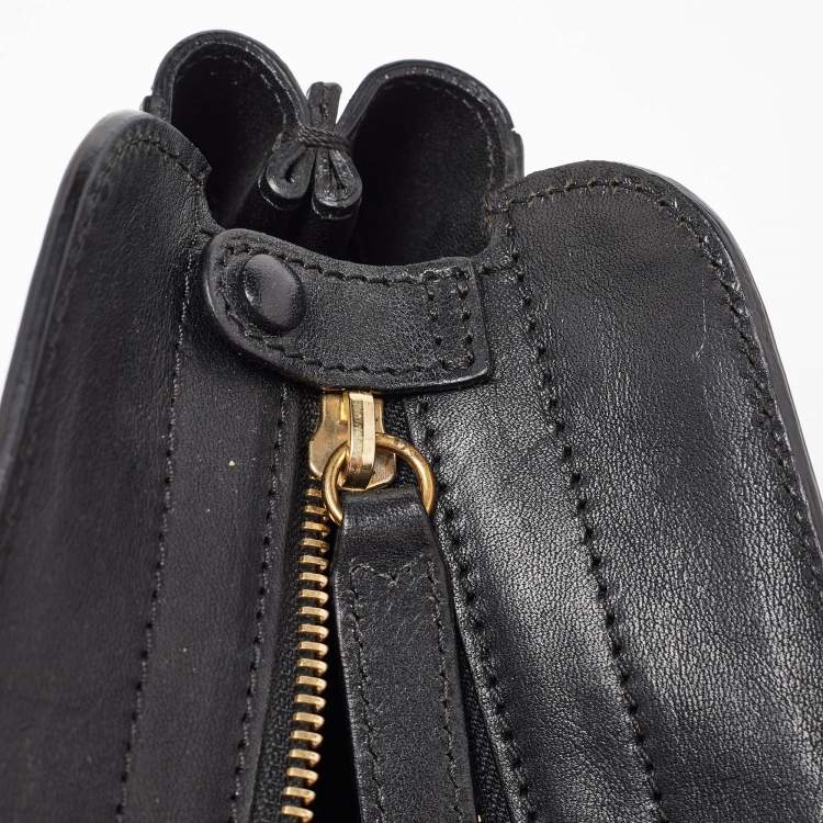Pre Owned Chloe Orange/Black Leather Alice Satchel