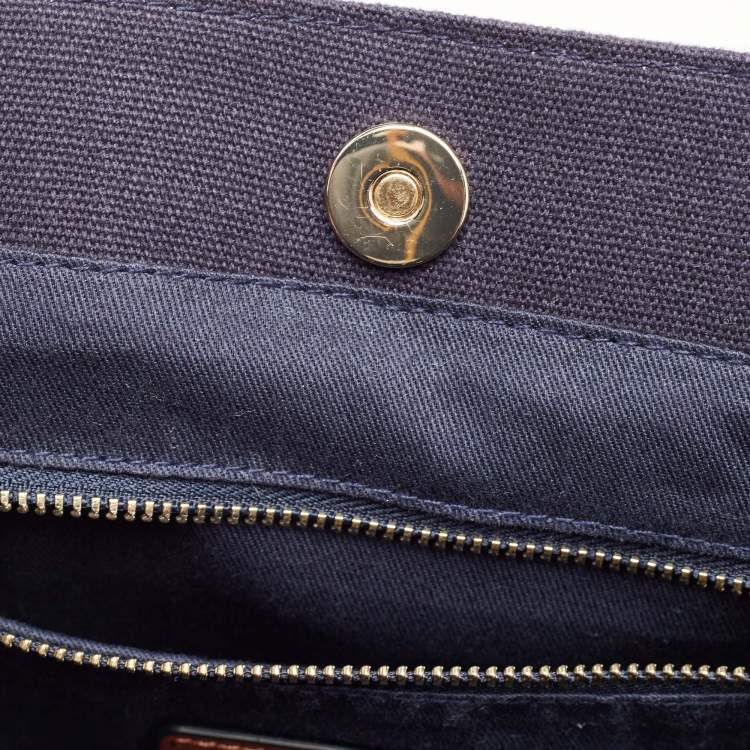 Pre Owned Chloe Navy Blue Canvas Baby Changing Tote