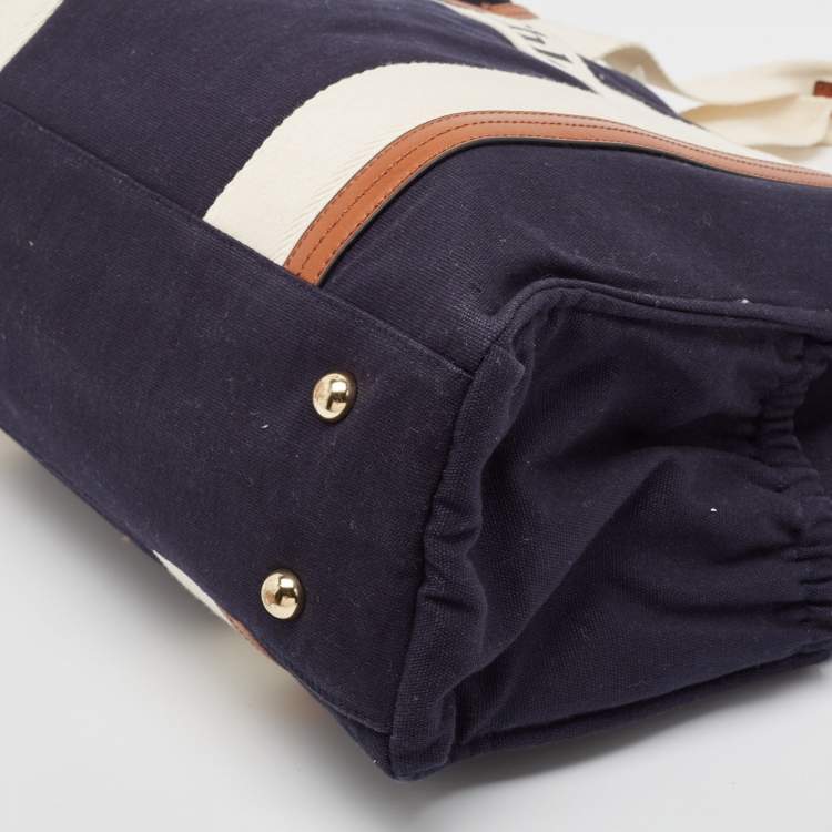 Pre Owned Chloe Navy Blue Canvas Baby Changing Tote