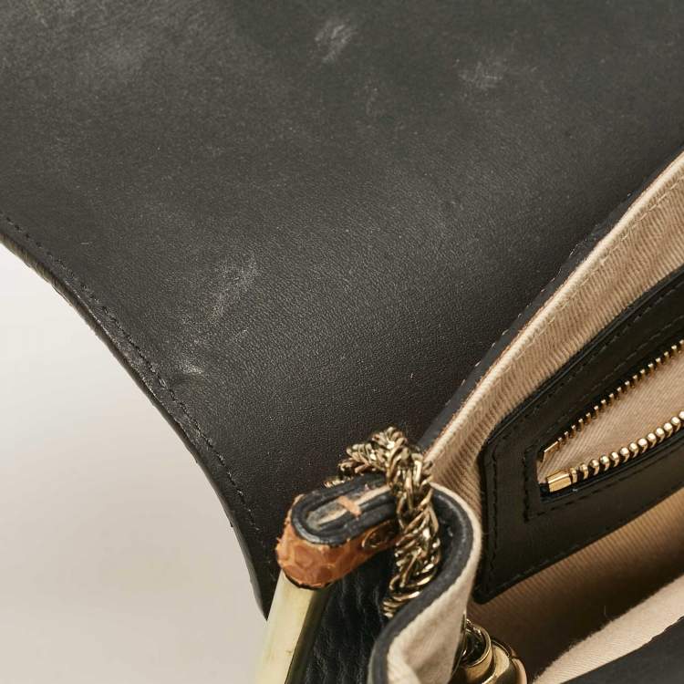 Pre Owned Chloe Orange Python and Leather Medium Sally Shoulder Bag