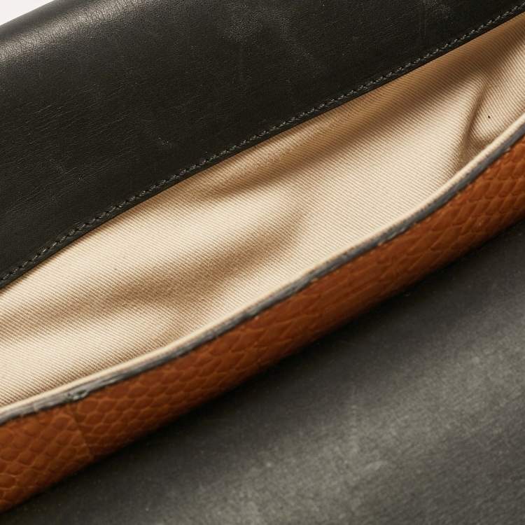 Pre Owned Chloe Orange Python and Leather Medium Sally Shoulder Bag