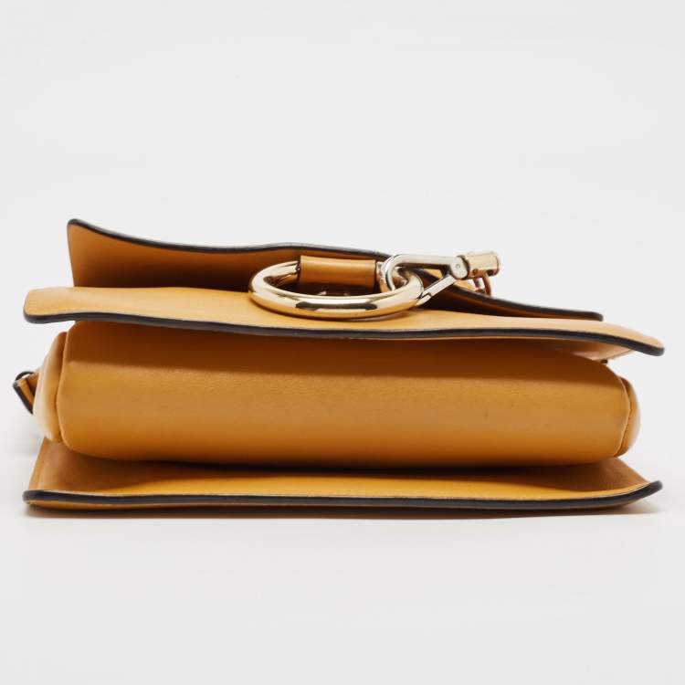 مملوكة مسبقًا Chloe Mustard/Brown Leather and Suede Small Faye Shoulder Bag
