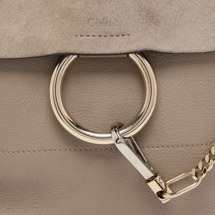 Pre Owned Chloe Grey Suede and Leather Small Faye Day Backpack