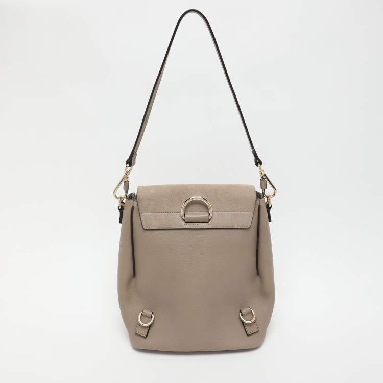 Pre Owned Chloe Grey Suede and Leather Small Faye Day Backpack