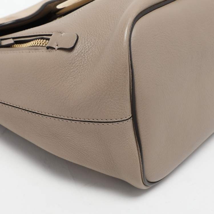 Pre Owned Chloe Grey Suede and Leather Small Faye Day Backpack