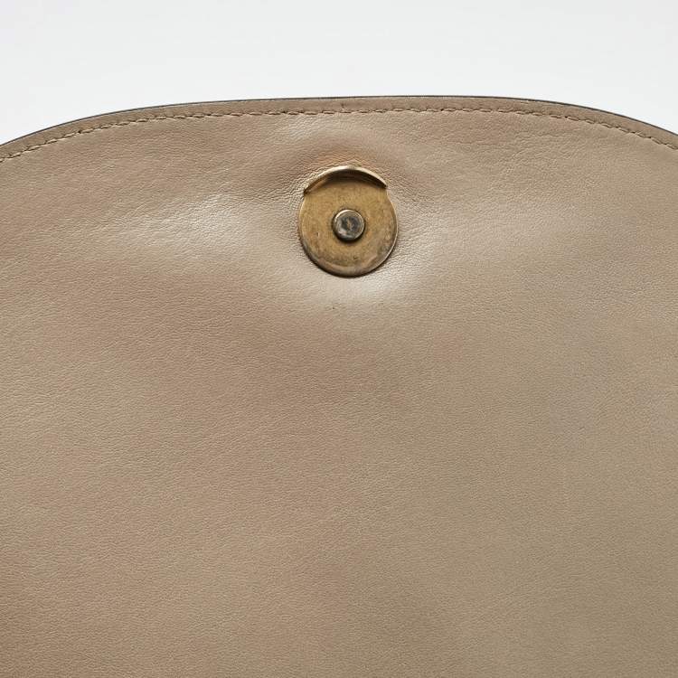 Pre Owned Chloe Grey Leather and Suede Medium Nile Bracelet Shoulder Bag
