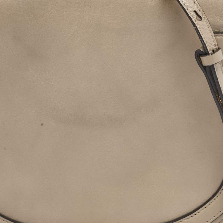 Pre Owned Chloe Grey Leather and Suede Medium Nile Bracelet Shoulder Bag