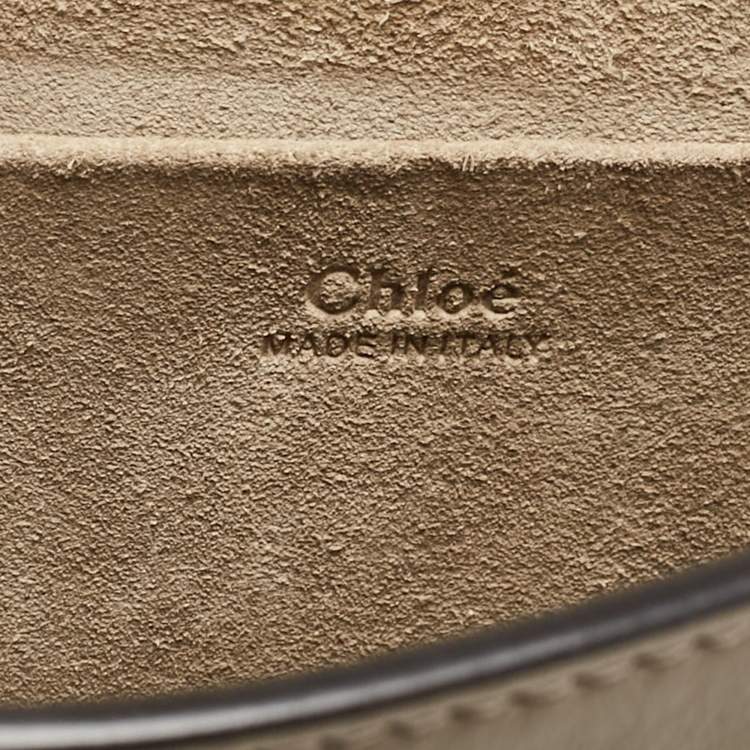 Pre Owned Chloe Grey Leather and Suede Medium Nile Bracelet Shoulder Bag