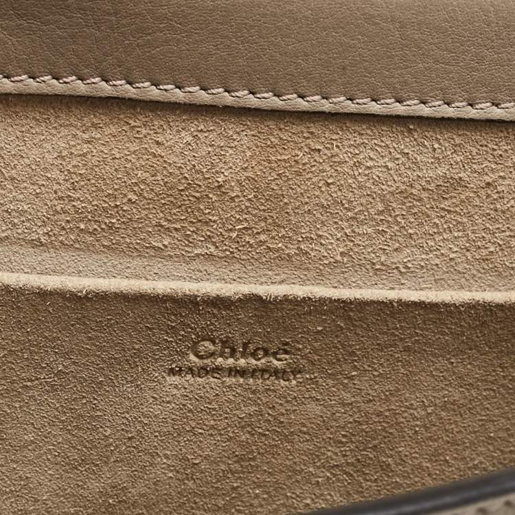 Pre Owned Chloe Grey Leather and Suede Medium Nile Bracelet Shoulder Bag