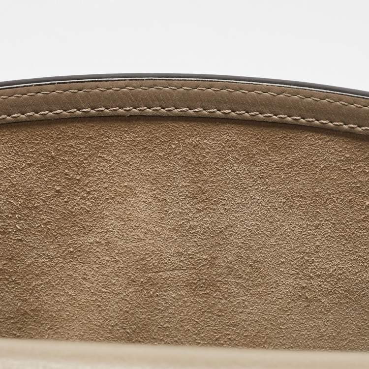 Pre Owned Chloe Grey Leather and Suede Medium Nile Bracelet Shoulder Bag