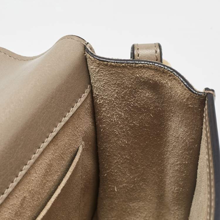 Pre Owned Chloe Grey Leather and Suede Medium Nile Bracelet Shoulder Bag