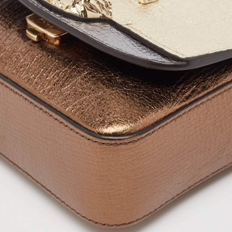 Pre Owned Chloe Metallic Multicolor Leather Mini C Top Handle Bag