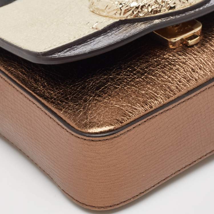 Pre Owned Chloe Metallic Multicolor Leather Mini C Top Handle Bag