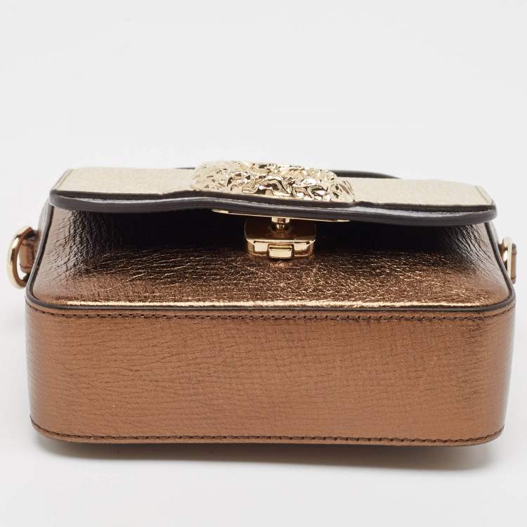 Pre Owned Chloe Metallic Multicolor Leather Mini C Top Handle Bag