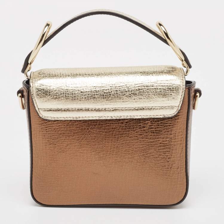 Pre Owned Chloe Metallic Multicolor Leather Mini C Top Handle Bag