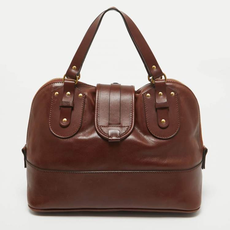 Pre Owned Chloe Brown Leather Kerala Dome Satchel