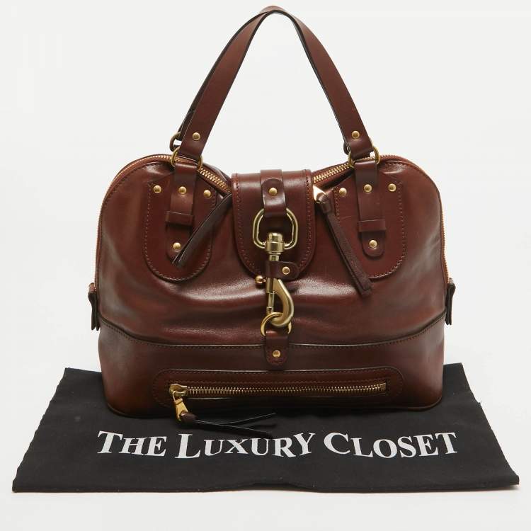 Pre Owned Chloe Brown Leather Kerala Dome Satchel