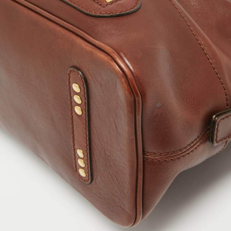 Pre Owned Chloe Brown Leather Kerala Dome Satchel