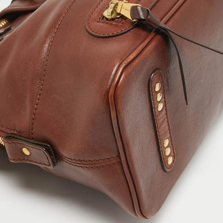 Pre Owned Chloe Brown Leather Kerala Dome Satchel