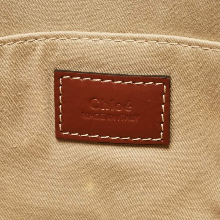 Pre Owned Chloe Beige Canvas and Leather Medium Woody Tote