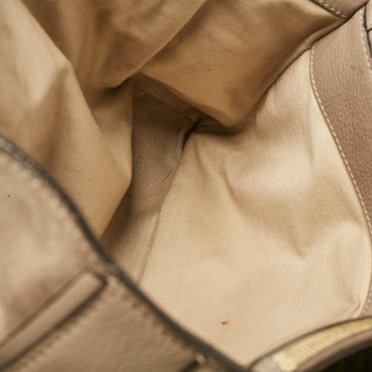Pre Owned Chloe Beige Leather and Suede Medium Faye Day Top Handle Bag