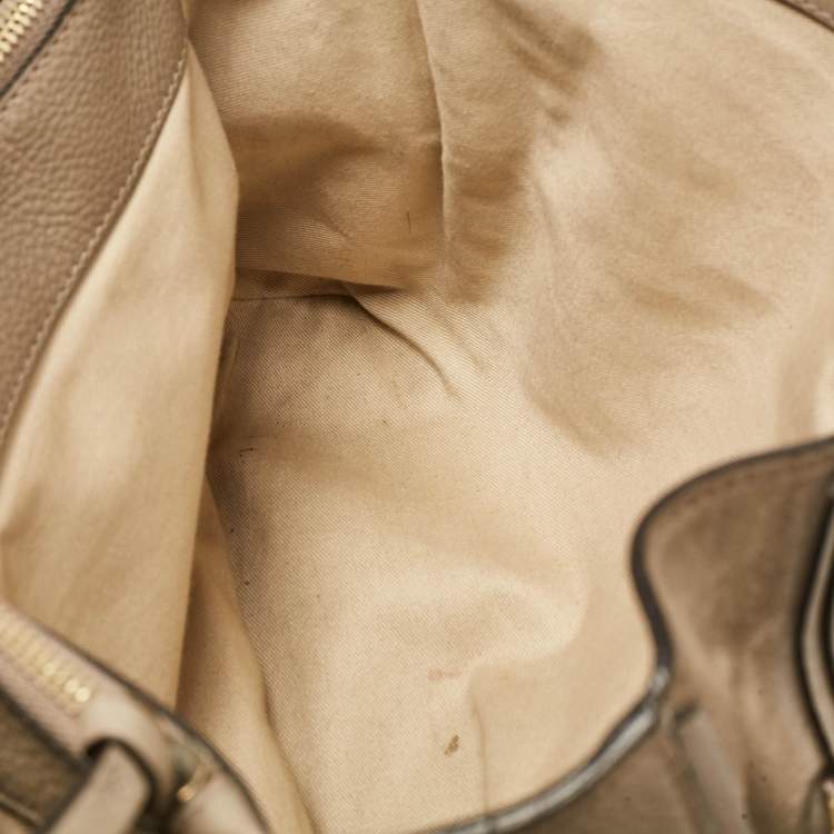 Pre Owned Chloe Beige Leather and Suede Medium Faye Day Top Handle Bag