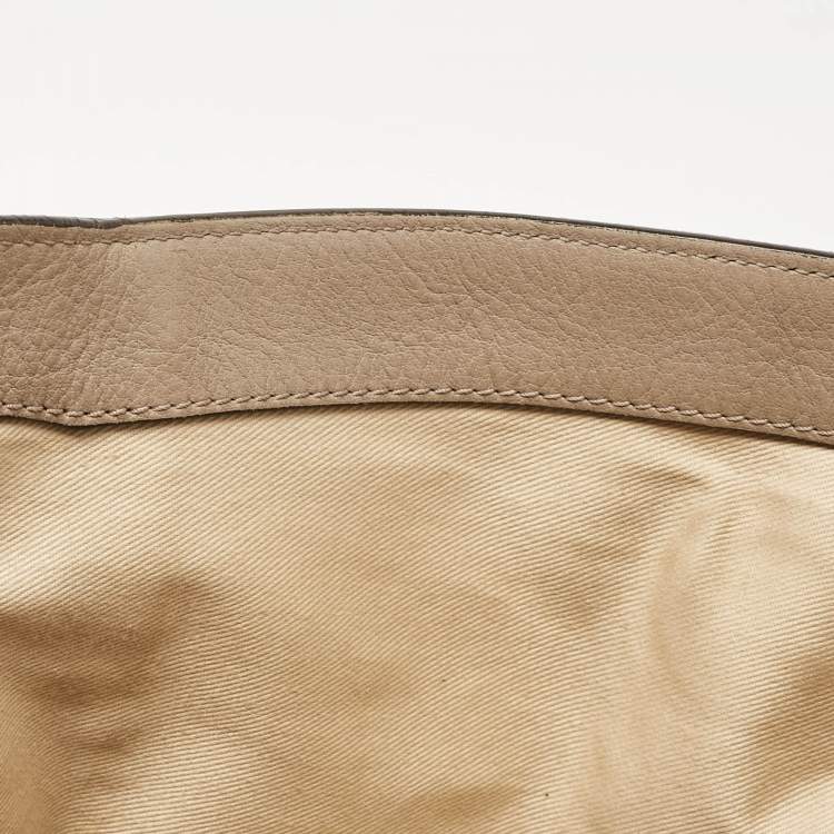 Pre Owned Chloe Beige Leather and Suede Medium Faye Day Top Handle Bag