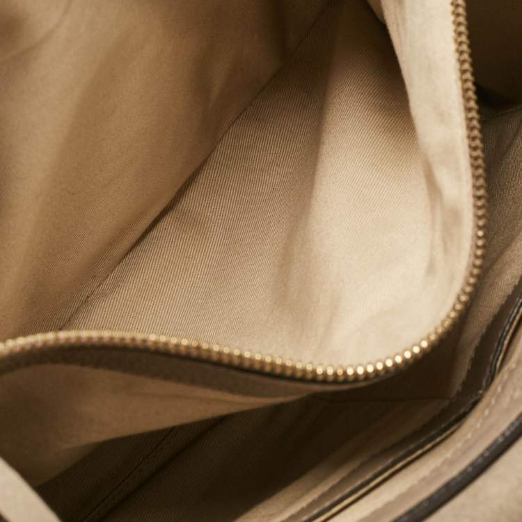Pre Owned Chloe Beige Leather and Suede Medium Faye Day Top Handle Bag
