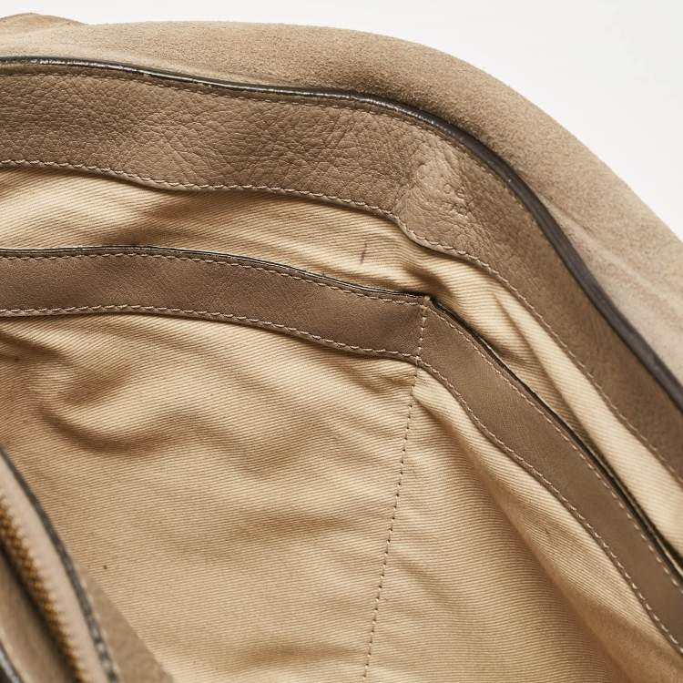 Pre Owned Chloe Beige Leather and Suede Medium Faye Day Top Handle Bag