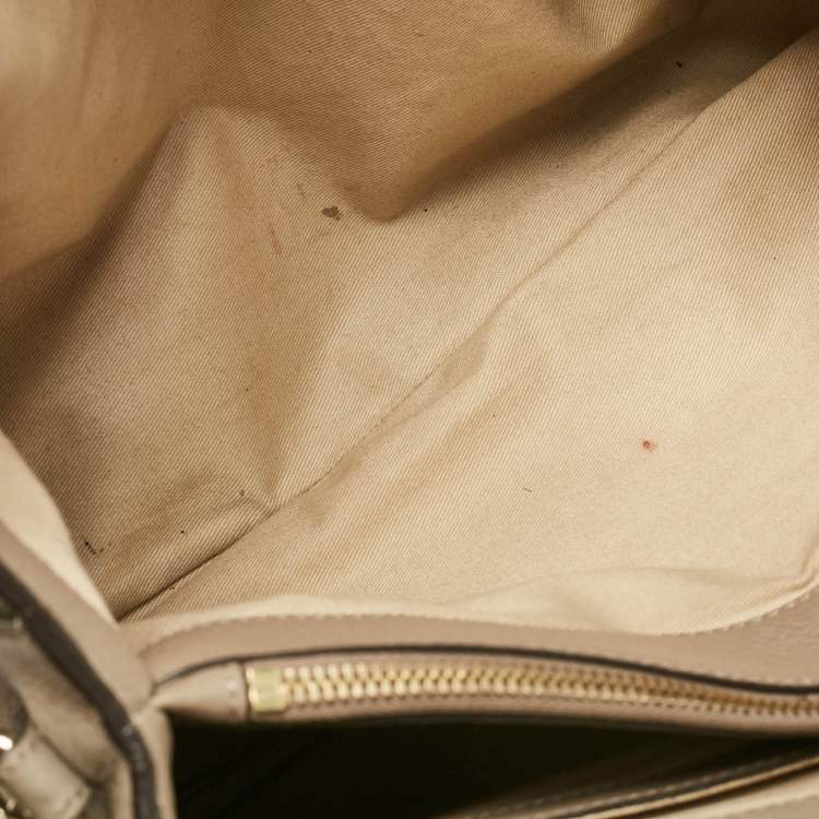 Pre Owned Chloe Beige Leather and Suede Medium Faye Day Top Handle Bag